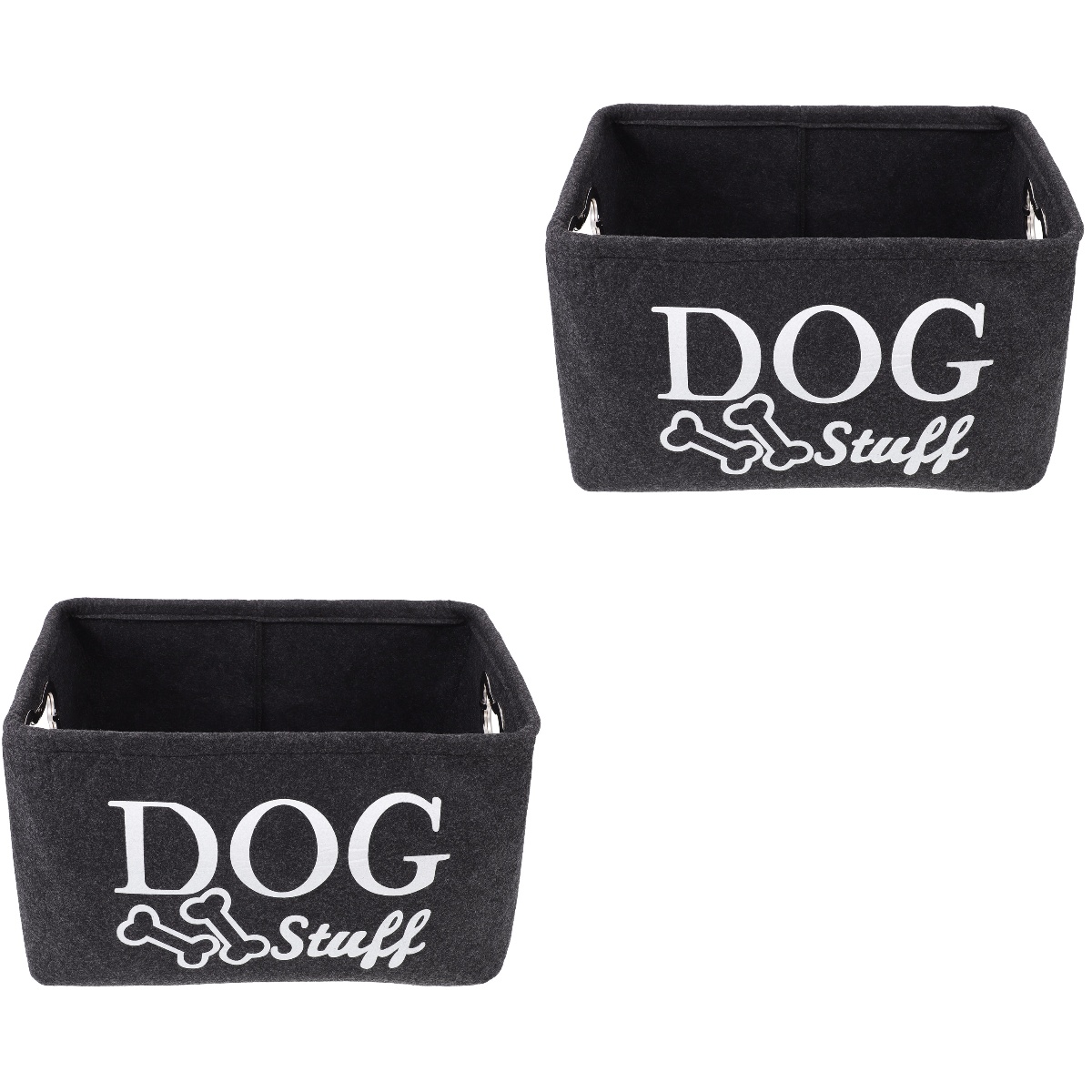 Etereauty Dog Pet Storage Box Container Toys Boxes Basket Storage Toys Small Dogs Handle Food Collapsible Bin Holder