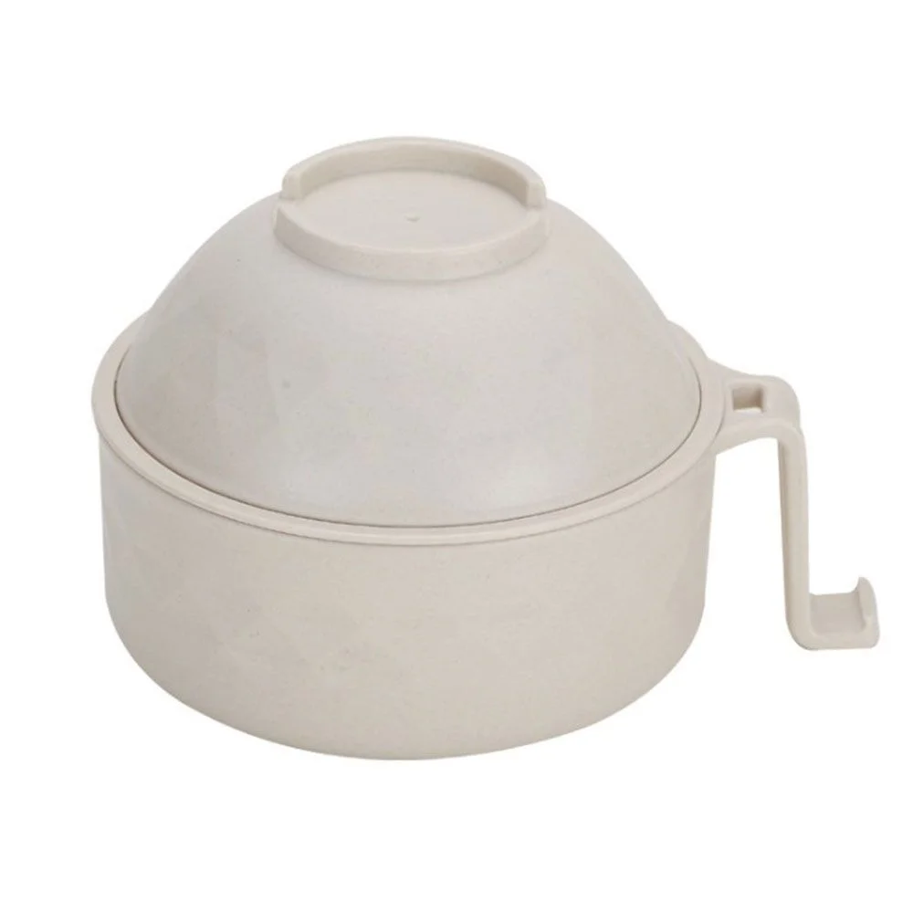 Apartment Essentials Chopsticks Microwave Ramen bowl Set Drain Noodle Multi-function Pasta Pot BEIGE