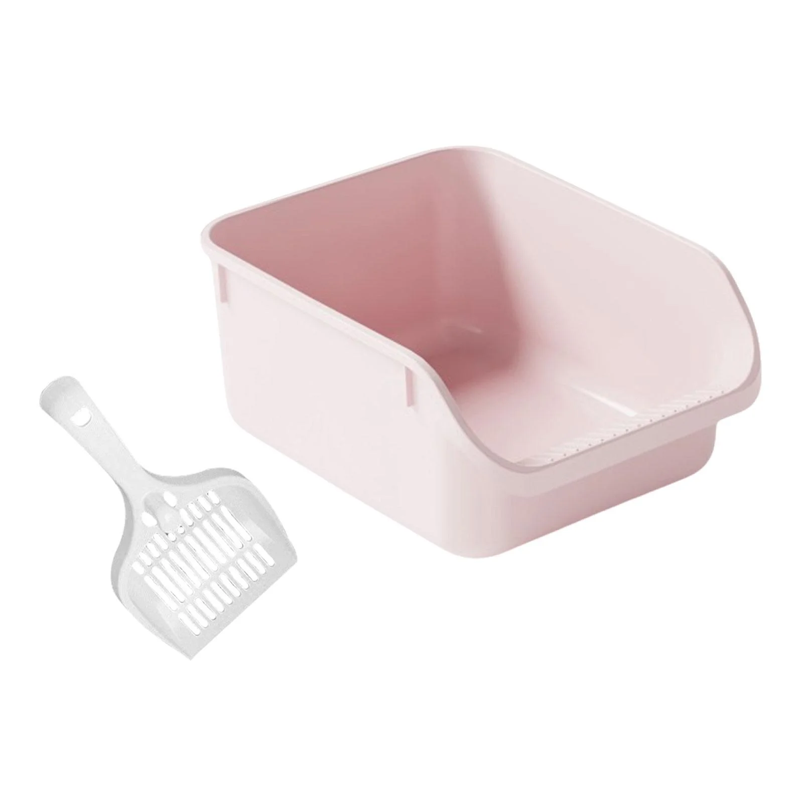 TOOYFUL Cat Toilet Sand Box s Litter Litter Container High Sided Easy Carry Kitty Litter Pan Cat Litter Toilet pink