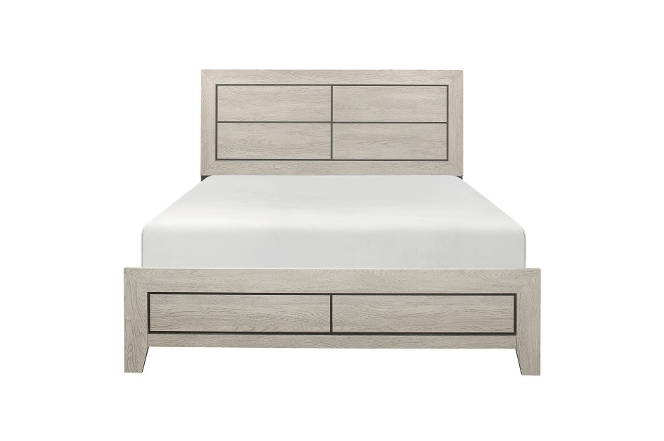 Modern Styling Bedroom Furniture Eastern King Size Bed Wood Grain Finish