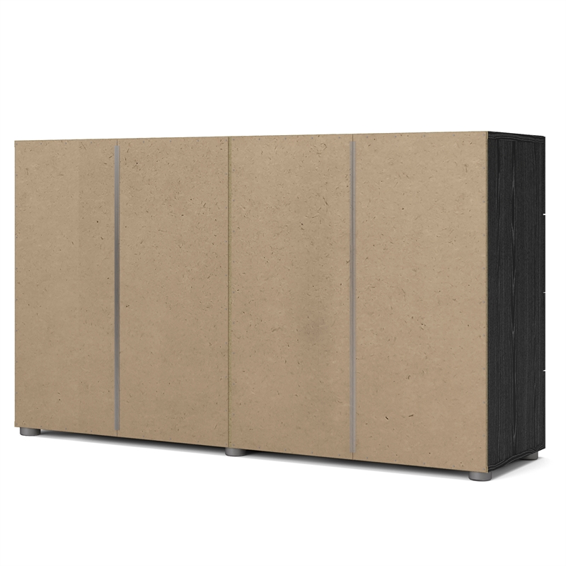 Home Square 2 Piece Set with 8 Drawer Dresser and Nightstand in Black Woodgrain