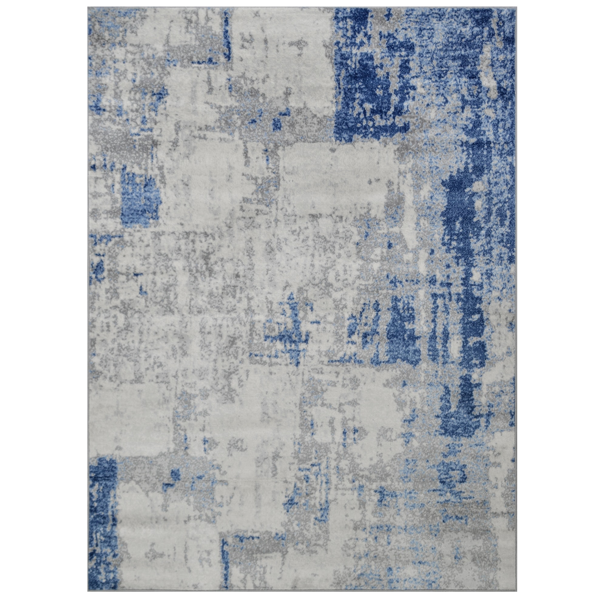 Allstar Modern Accent Rug with Weathered Texture design Space-Blue 8' x 10' 8' x 10'