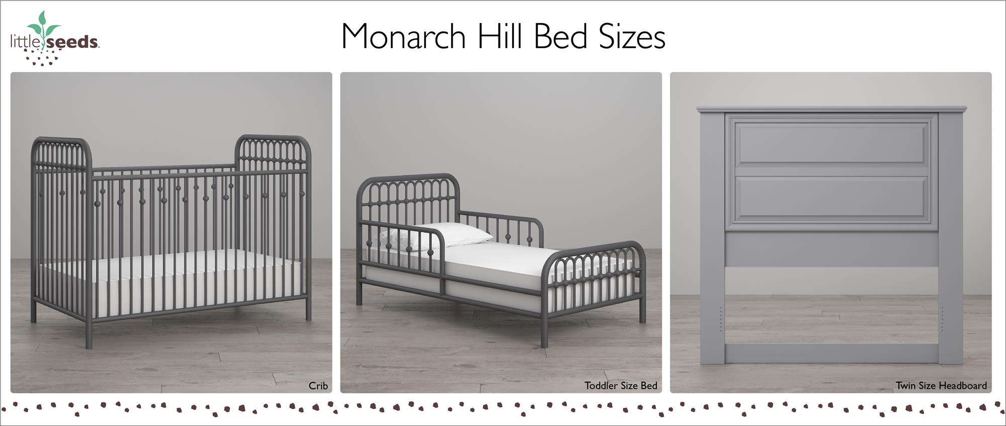 Little Seeds Monarch Hill Ivy Metal Toddler Bed, Graphite Gray