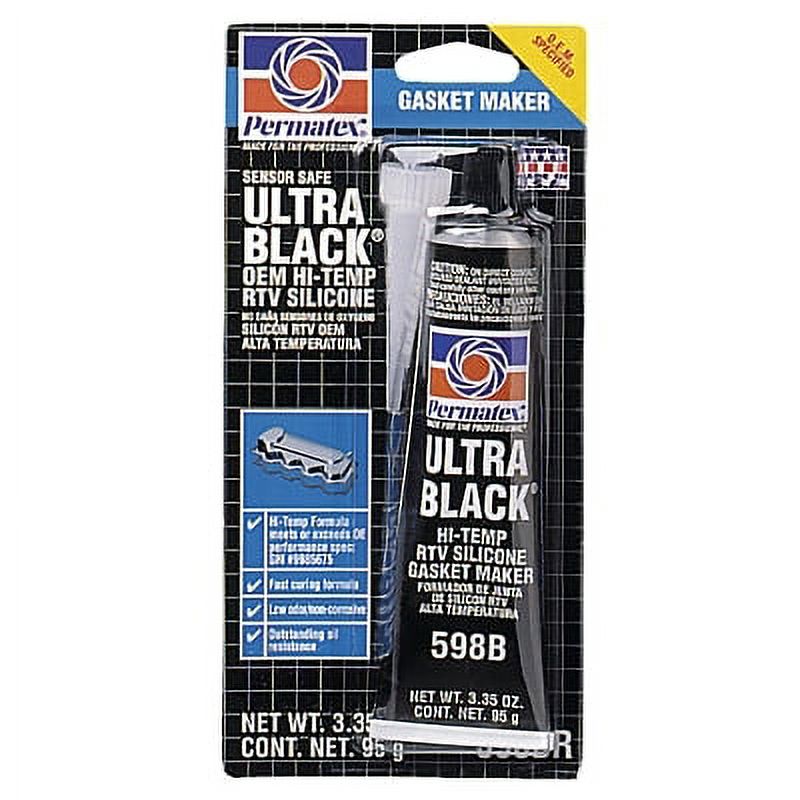 Ultra Silicone Rtv Gasket Maker, 3.35 Oz, Tube, Ultra Black | Bundle of 5 Each