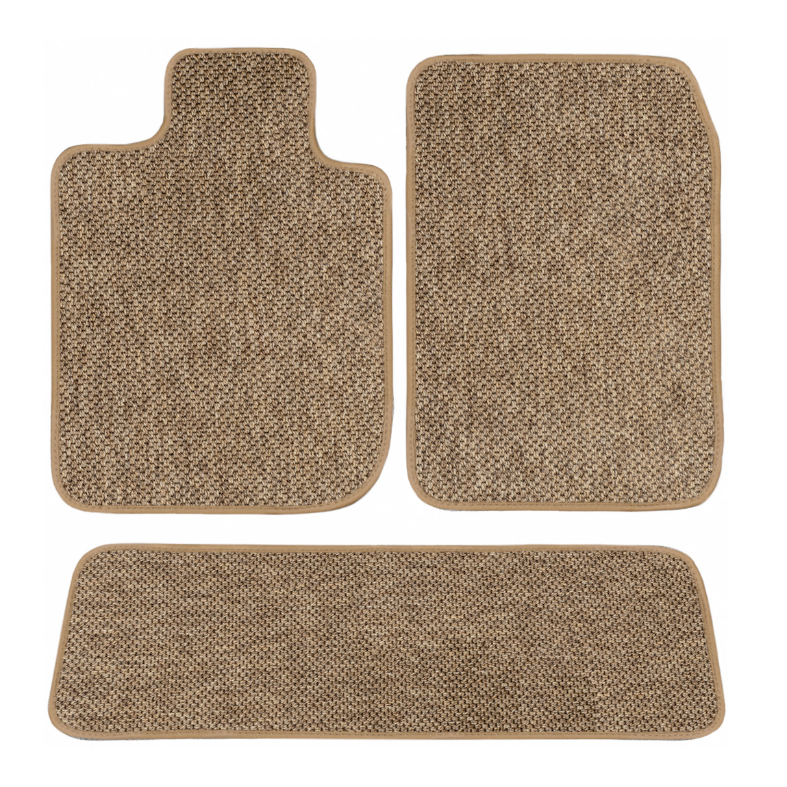 GGBAILEY Tesla Model X Beige All-Weather Textile™ Car Mats, Custom Fit for 2015, 2016, 2017, 2018, 2019 - Right Hand Drive Driver, Passenger & Rear Carpet Car Mat