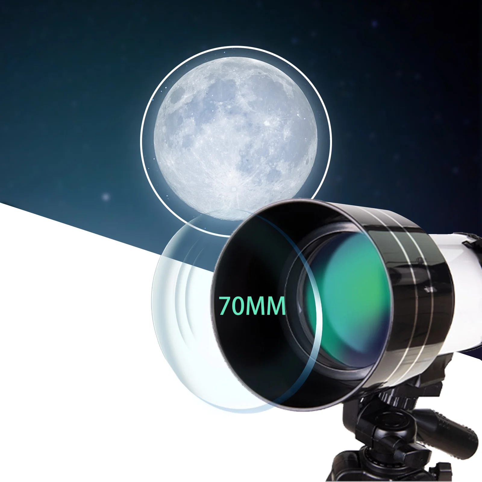 Gytobytle 70mm Aperture Telescope Refractive Telescopio for Adults Beginners Kids Astronomy Enthusiasts Home Camping (Sliver)