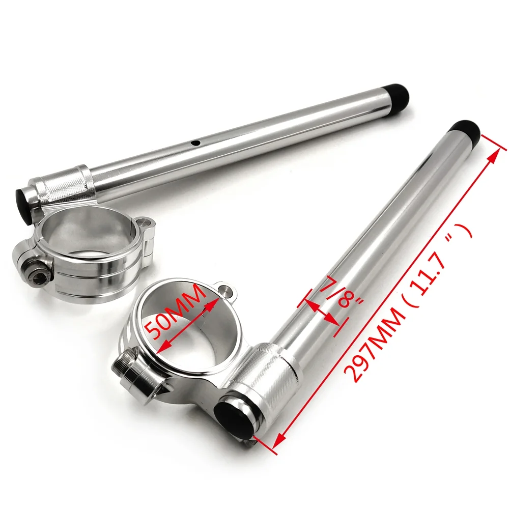 HTTMT- 50mm CNC Higher Raised Riser Clip Ons Clipon Fork Handle Bars 7/8