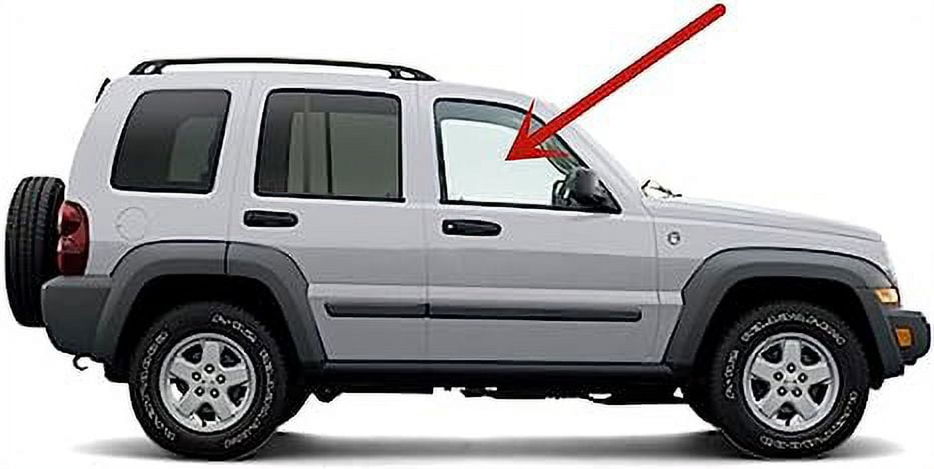 One Hole Style Passenger Right Side Front Door Window Door Glass Compatible with Jeep Liberty 2006-2007 Models