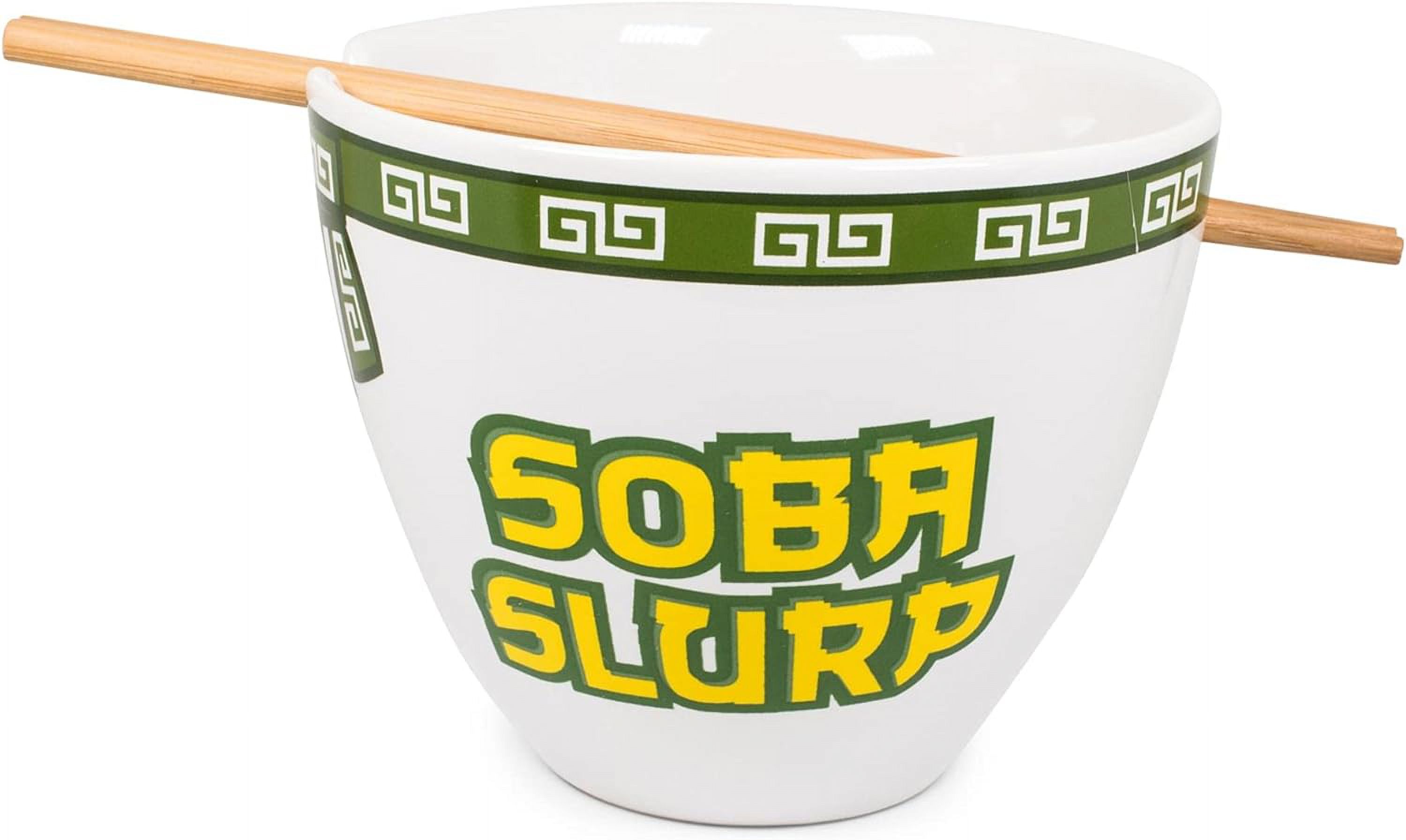 Bowl Bop Soba Slurp Japanese Dinnerware Set | 16-Ounce Ramen Bowl, Chopsticks