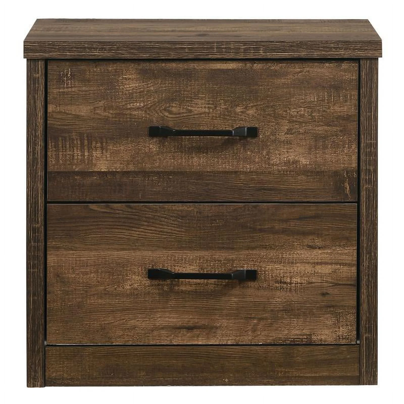 Bowery Hill 3pc Farmhouse Wood Bedroom Set - Queen + 2 Nightstand in Walnut