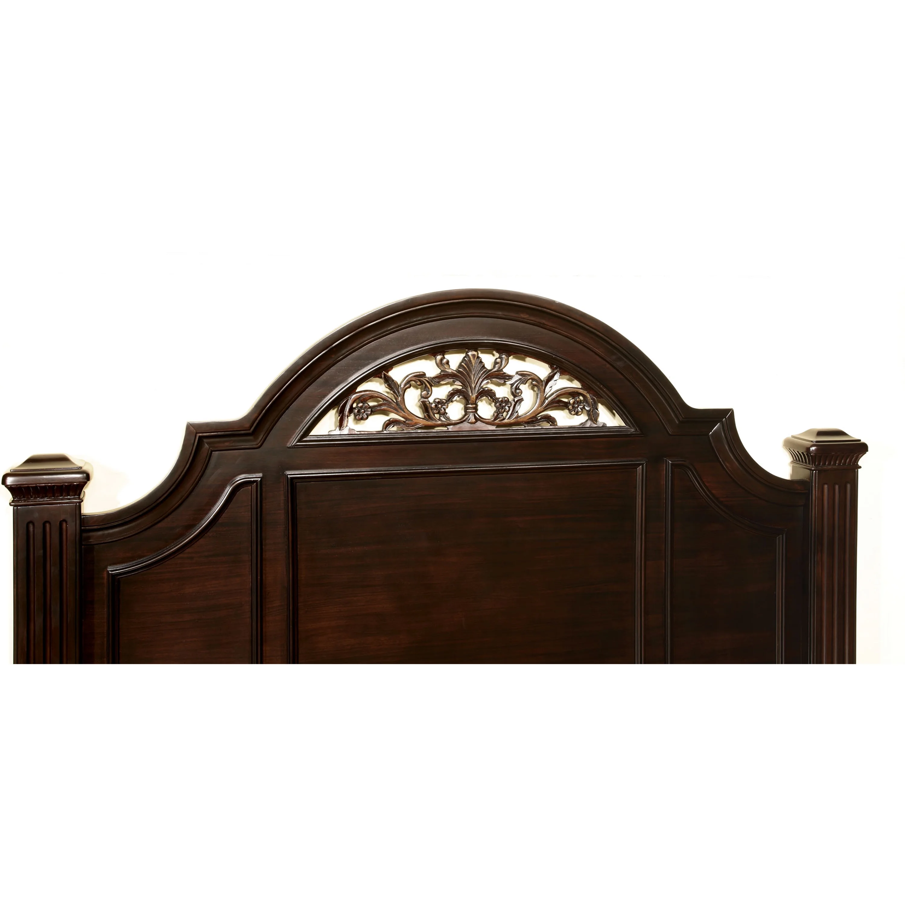 Furniture of America Collier Wood Panel Bed, Eastern King, Dark Walnut