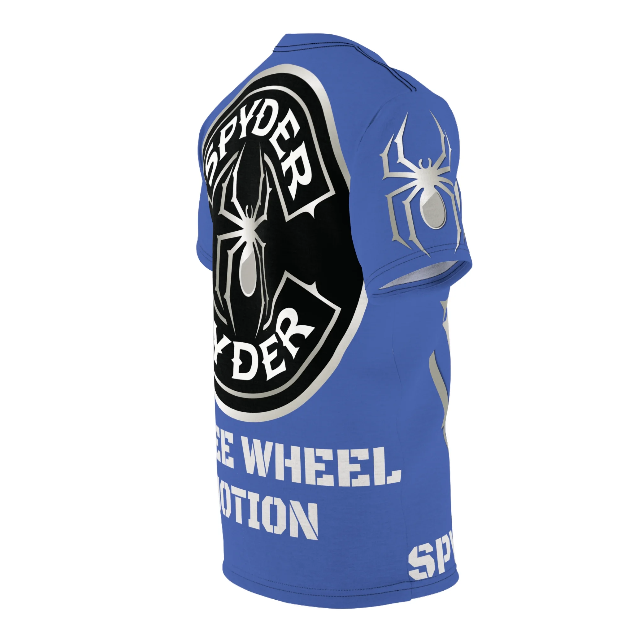 Unisex Cut & Sew Tee (AOP) - Spyder Ryder - Three Wheel Motion - Royal Blue