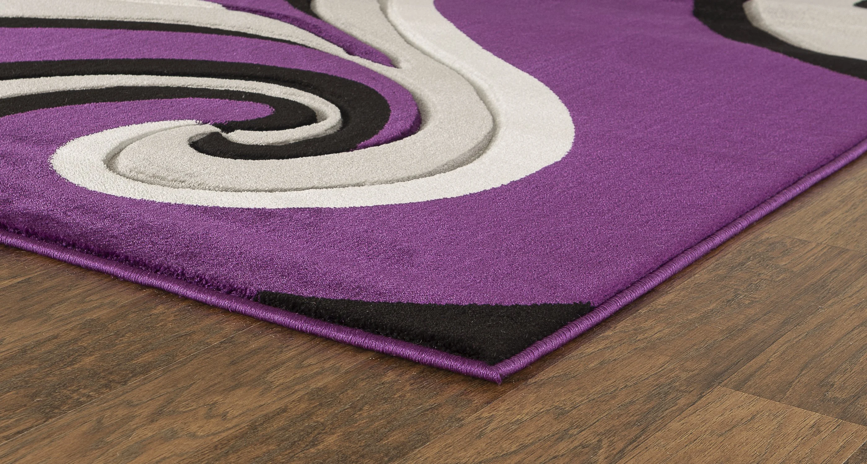 Modern Swirls Hand-Carved Soft Living Room Area Rug