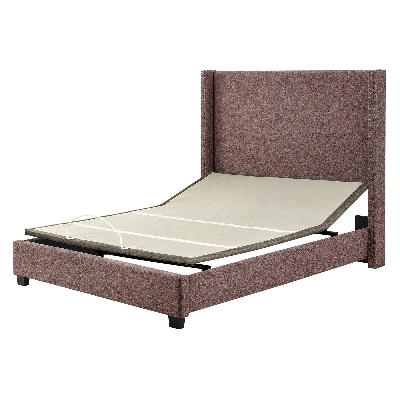 Casey Wingback Upholstered Queen Bed In Bourbon Linen