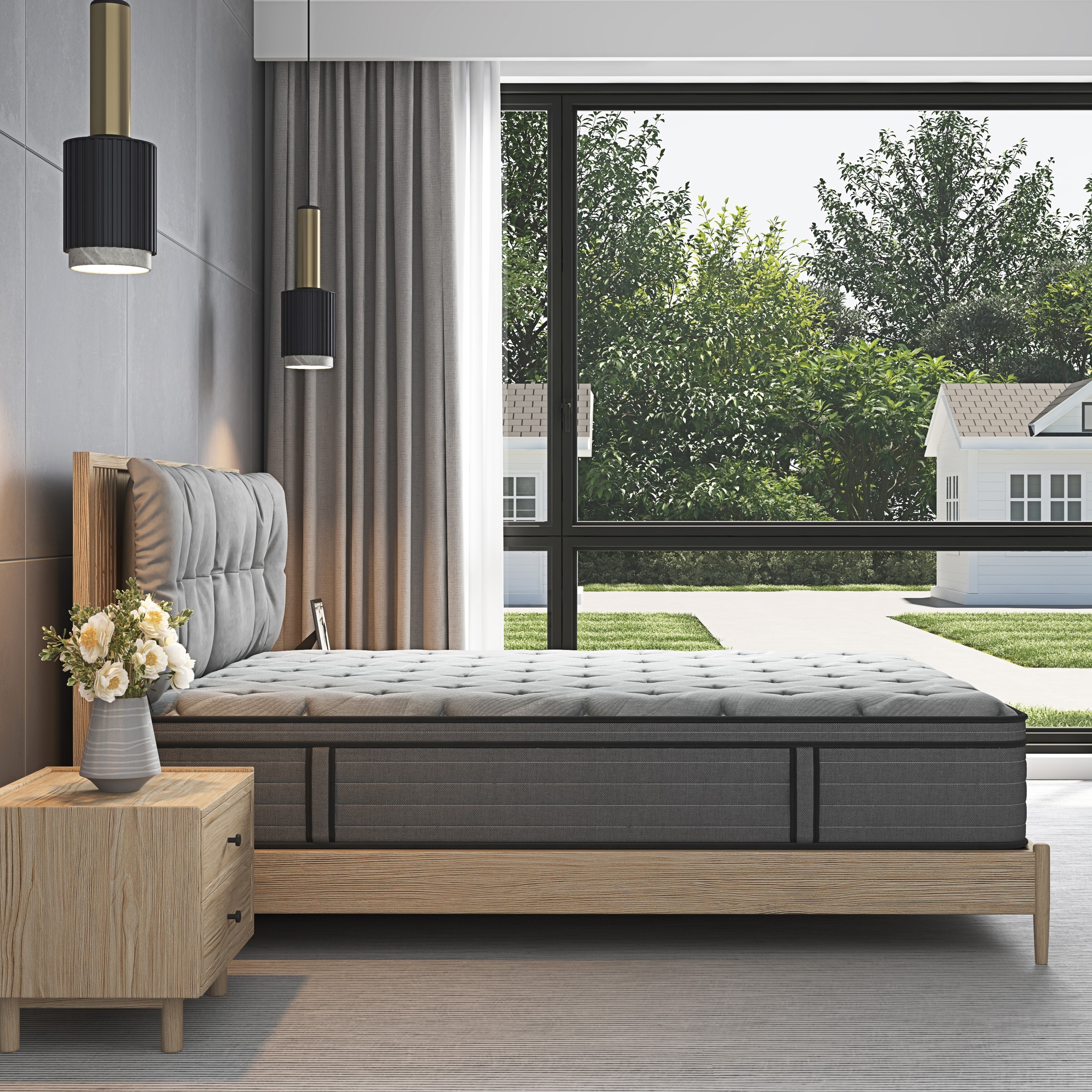 14-inch Hybrid Medium Euro Top Mattress, Pocket Spring Mattress in a Box King