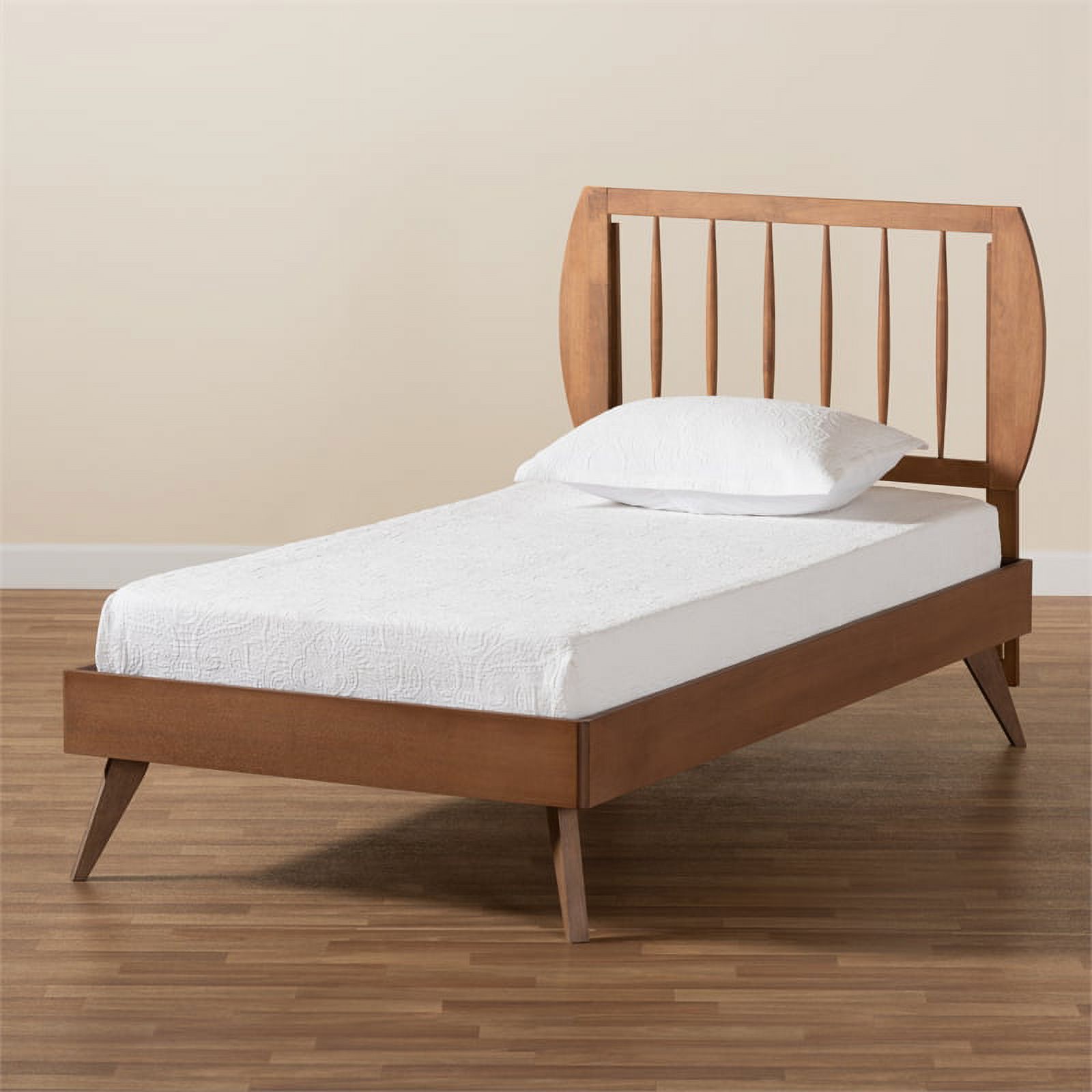 Bowery Hill Walnut Brown Finished Wood Twin Size Platform Bed