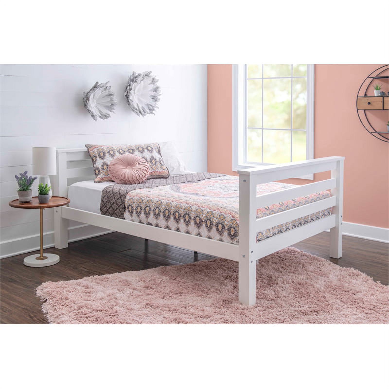Pemberly Row Transitional Twin over Full Wood Bunk Bed in White