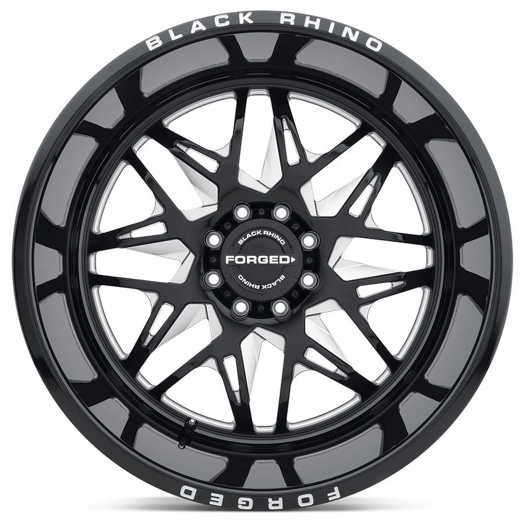 Black Rhino Cast Aluminum Rim BRTWS 24X14 8X180 G-BLK-MILL -76MM, 2414TWS-68180B25L