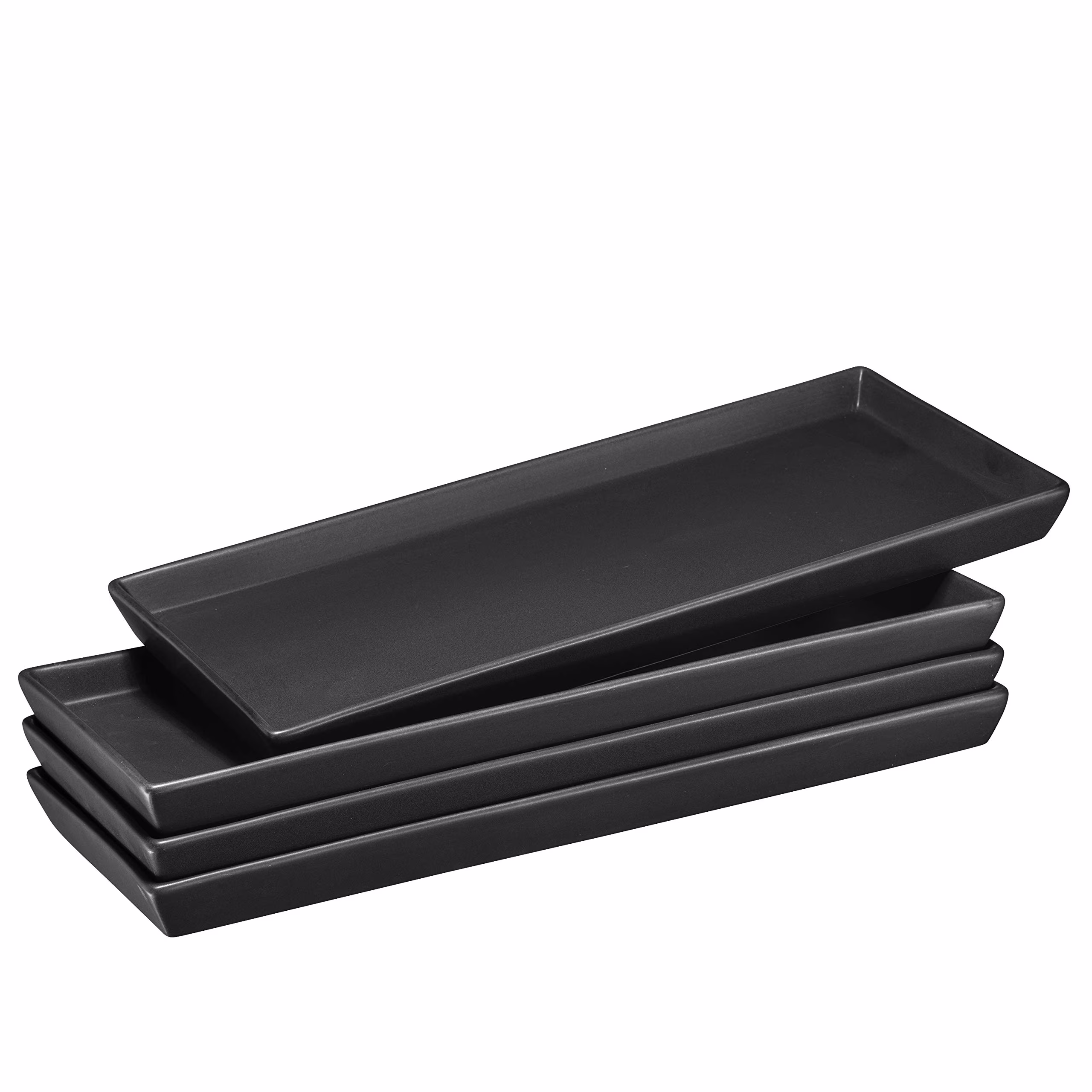 Bruntmor - Black Ceramic Platters And Trays High-Grade Dishes Dinner Trays