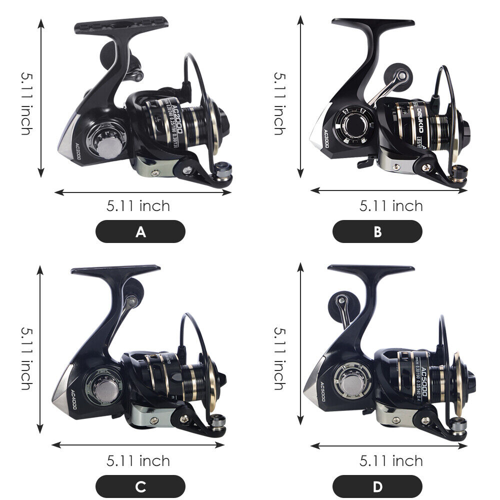 12BB Metal Spinning Fishing Reel 5.2:1 Saltwater Freshwater Right Left Hand Reel
