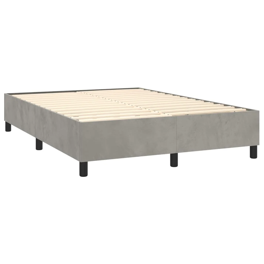 Box Spring Bed with Mattress Light Gray 59.8