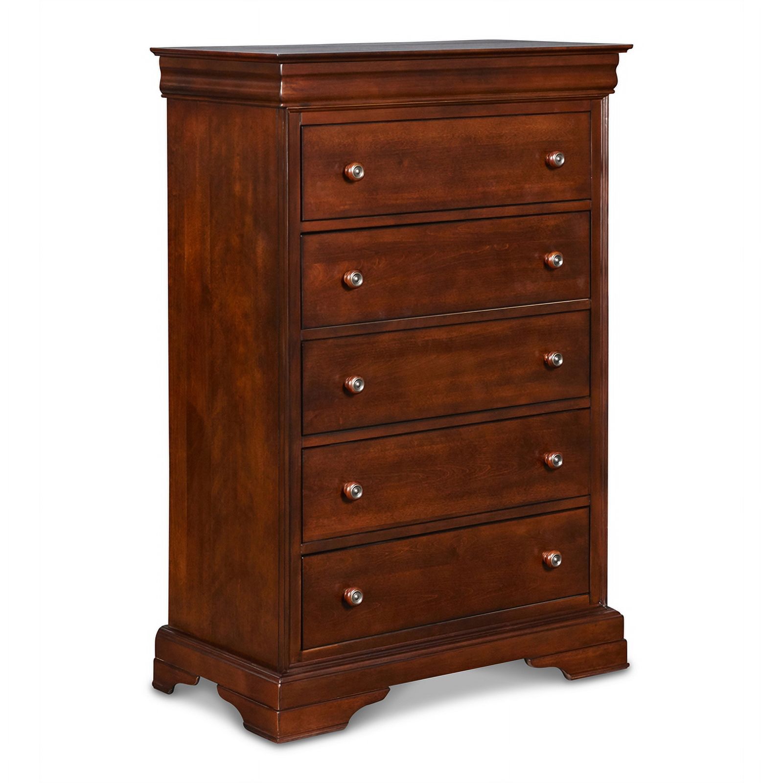 New Classic Versailles 4PC Wood Cal King Bedroom Set with Chest in Cherry