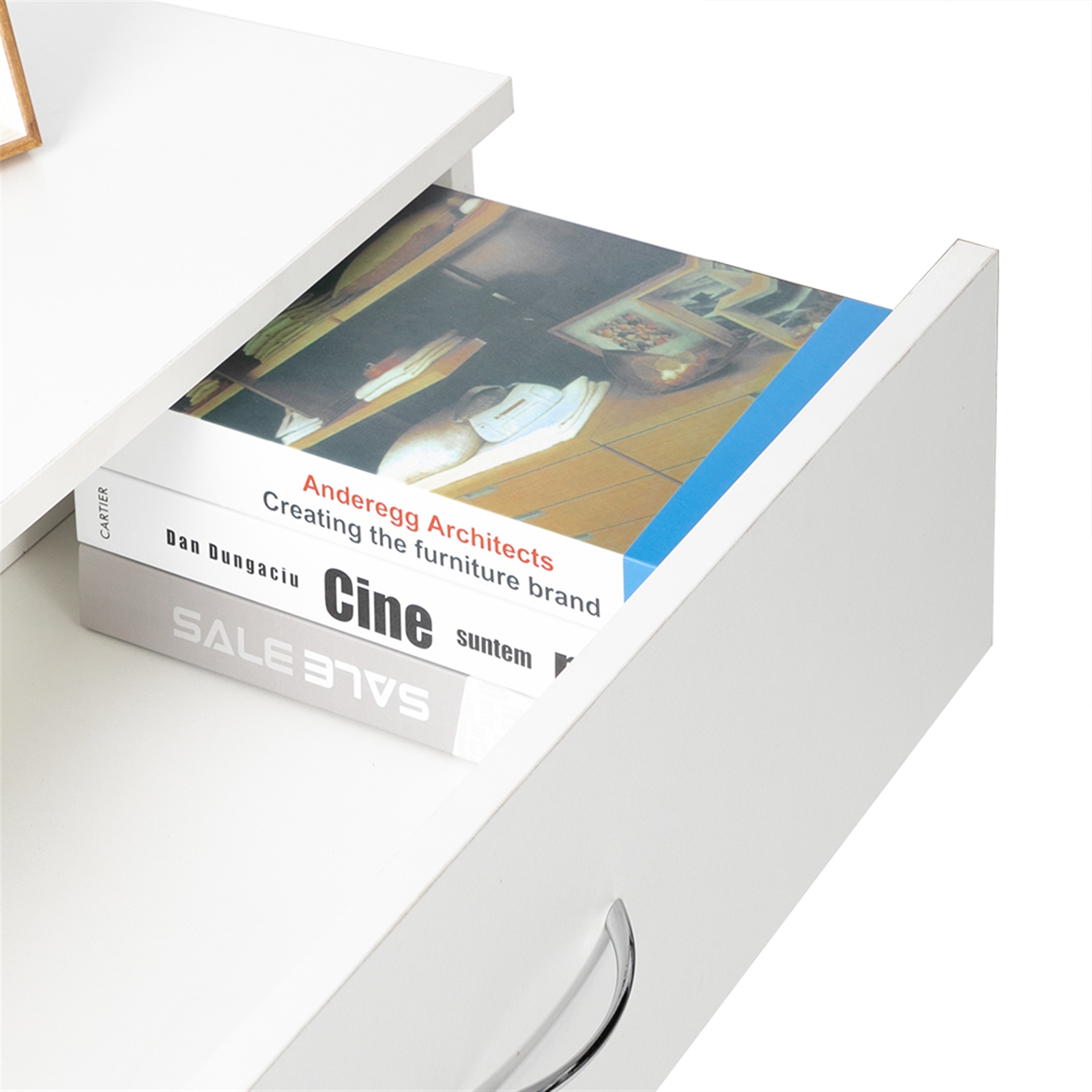 MDF Wood Simple 4-Drawer Dresser White