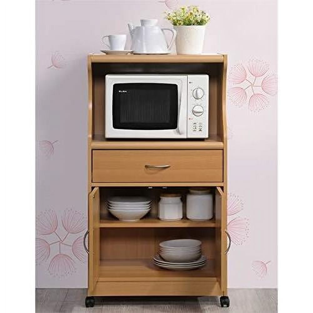 Microwave Kitchen Cart In Beech