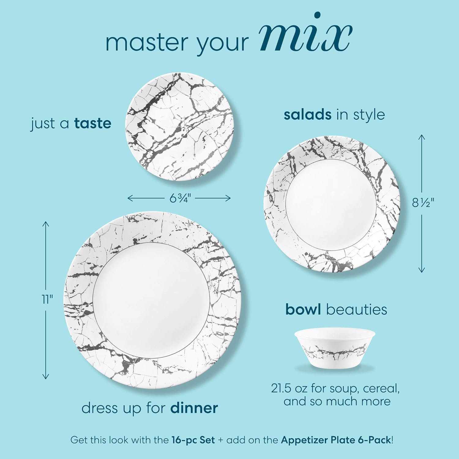 Boutique Appetizer Plate Stone 6.75In (17Cm) 6 Pack