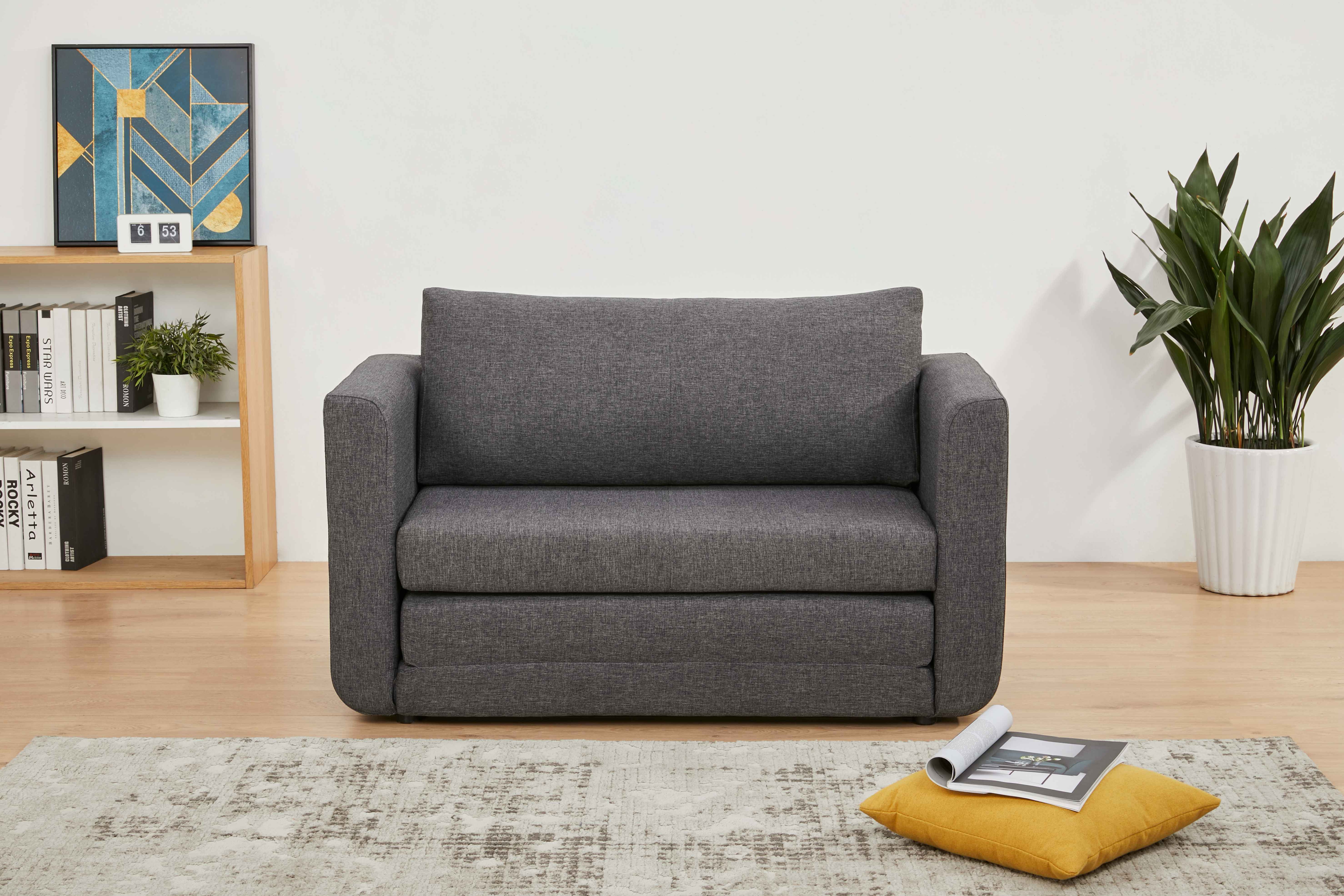 Artdeco Home Afton Linen Sleeper Sofa, Dark Gray