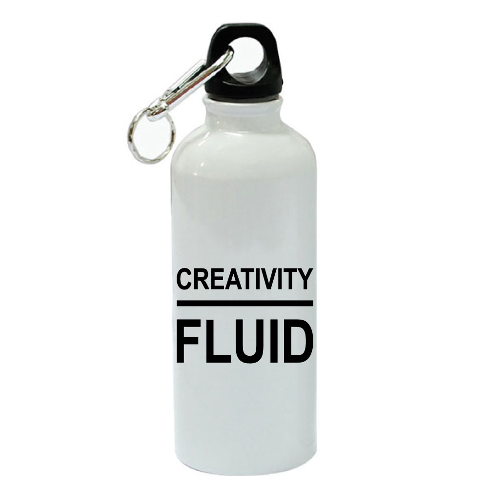 Creativity Fluid White Aluminum Sports 20 oz Water Bottle