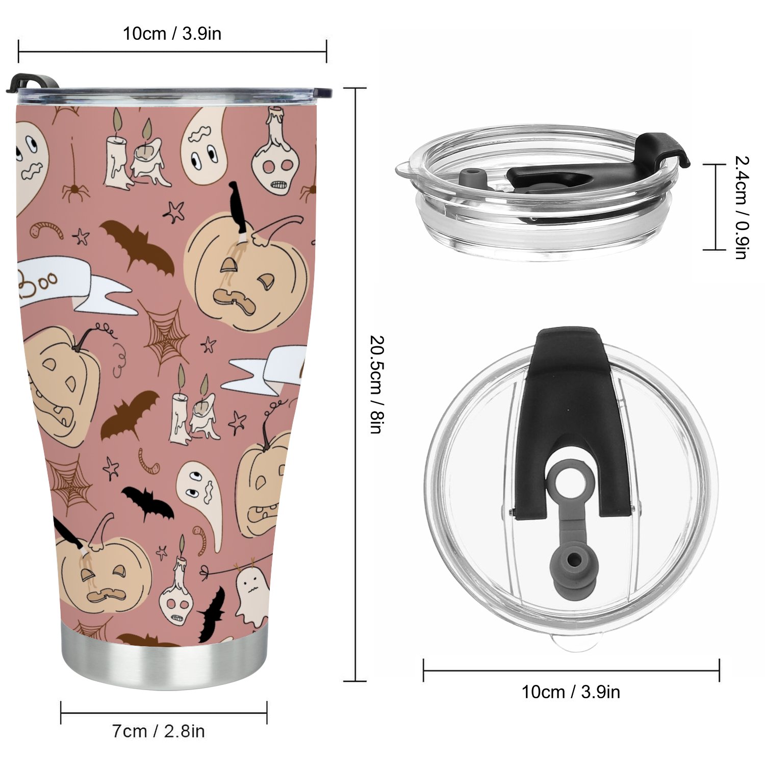 Hidove Stainless Steel Tumbler, Halloween Style 30oz Leak Proof & Stainless Steel Bottle for Hot & Cold Drinks - Coffee Travel Mug, Water Metal Canteen, Thermal Cup