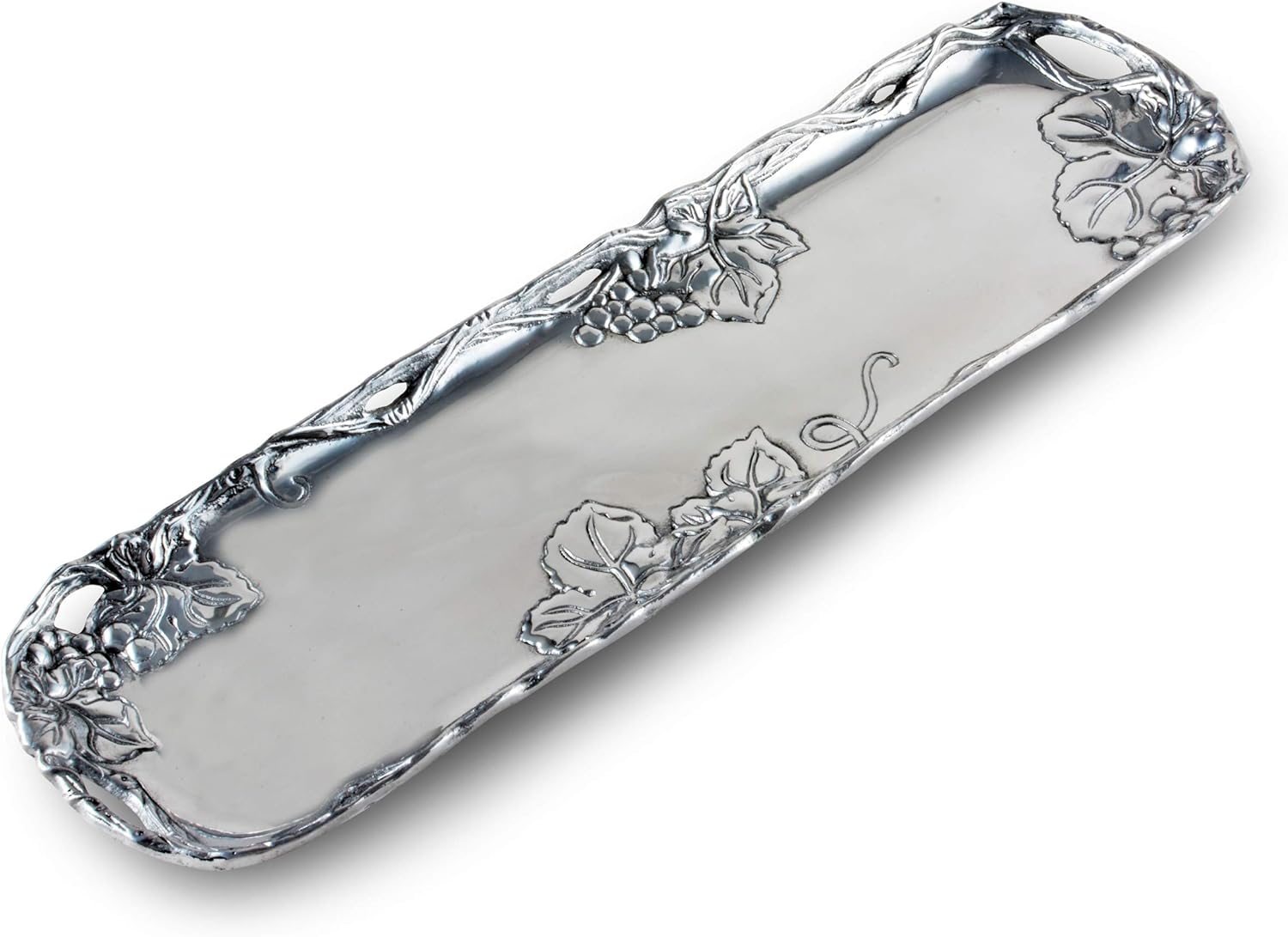 Designs Aluminum Metal Grape Vineyard Oblong Tray Heavy Vineyard Serving Platter 18 Inch X 5.25 Inch