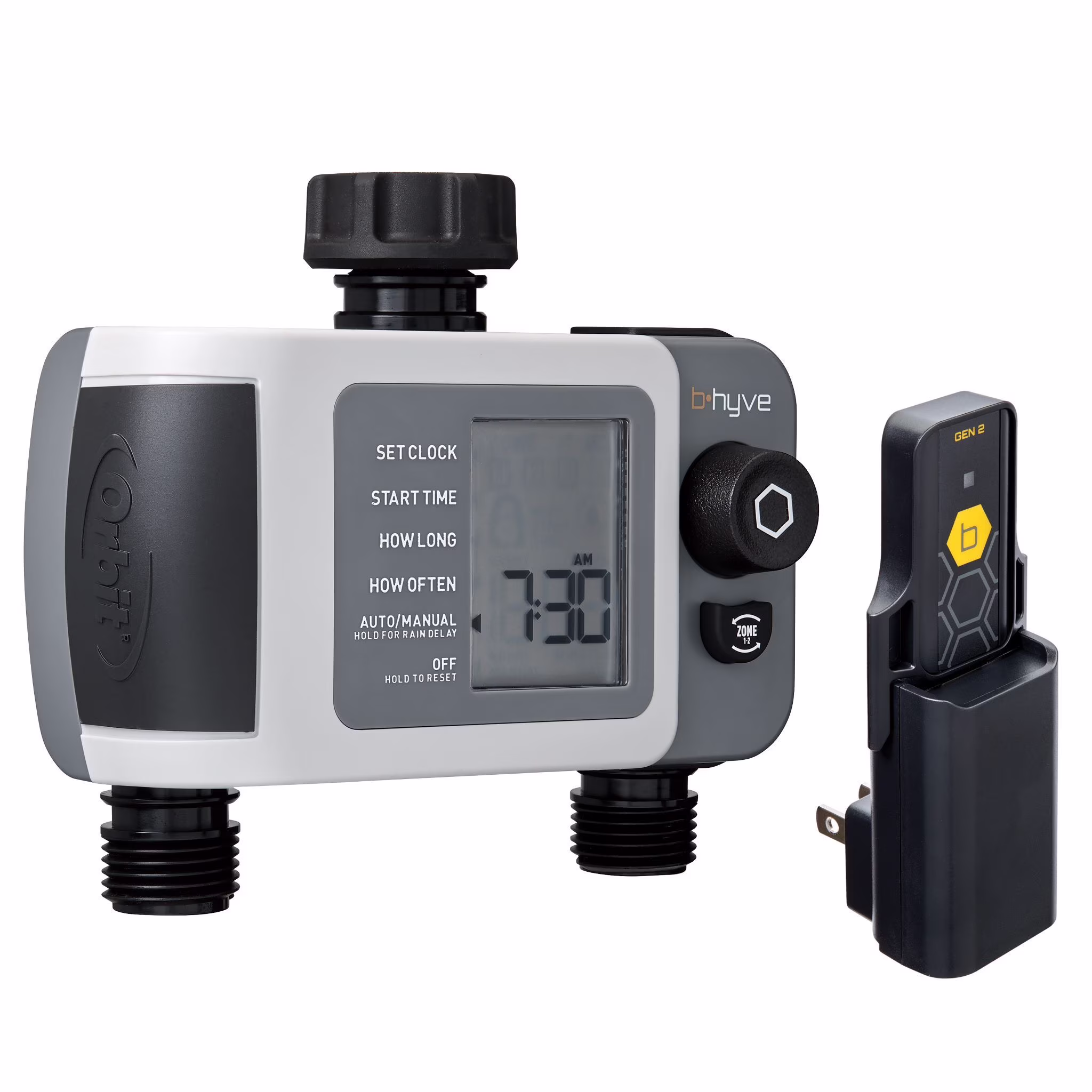 Orbit B-hyve XD Smart EPA WaterSense Labeled 2-Outlet Hose Faucet Sprinkler Timer with B-hyve Smart Gen 2 Wi-Fi Hub