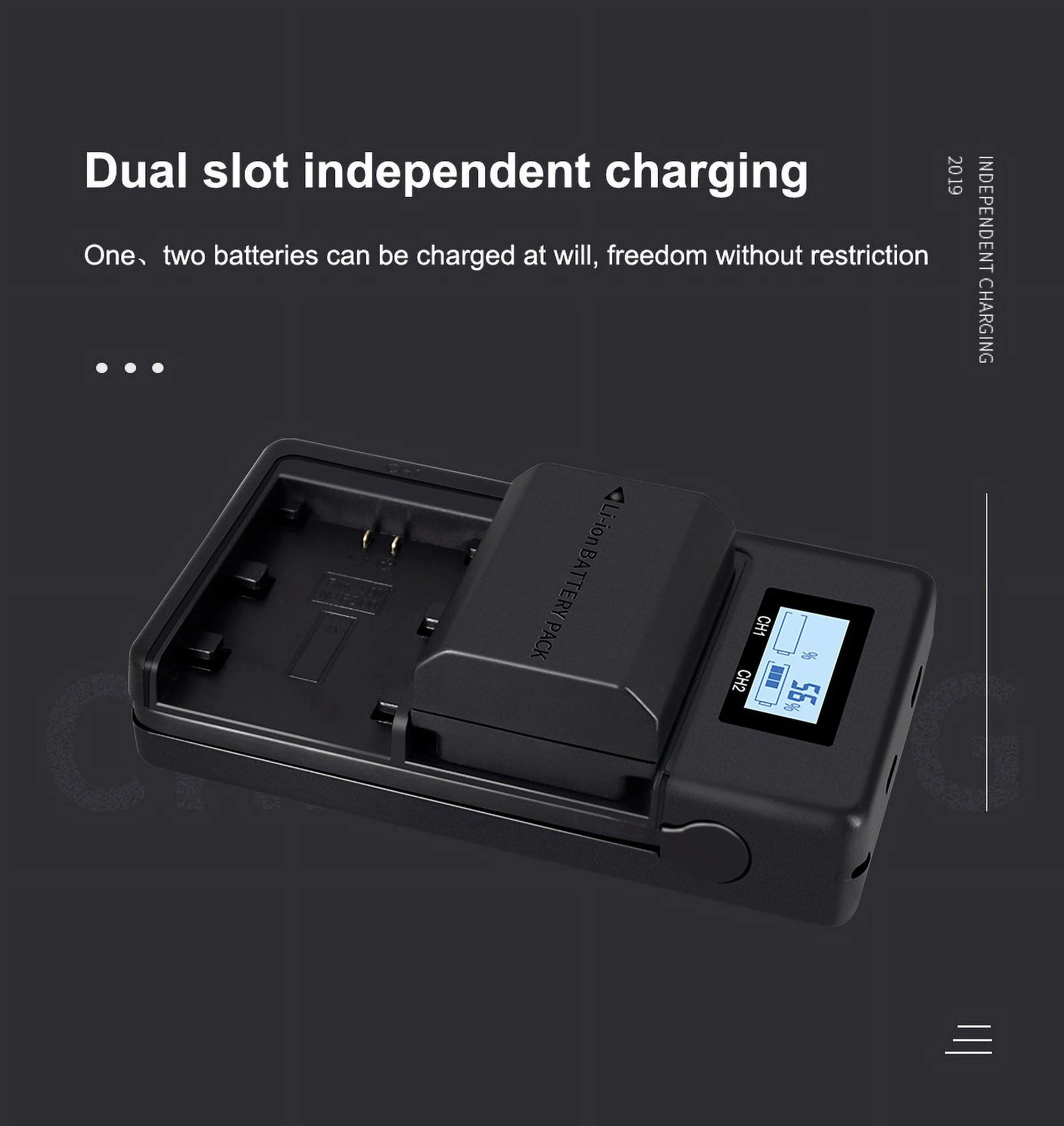 Digital Camera Battery Charger NP-FZ100 NP FZ100 NPFZ100 Battery+LCD Dual USB Charger for Sony Alpha A7III A7R III A9 Alpha 9 A7R3 A6600 ZV-E1 Camera 2280mAh