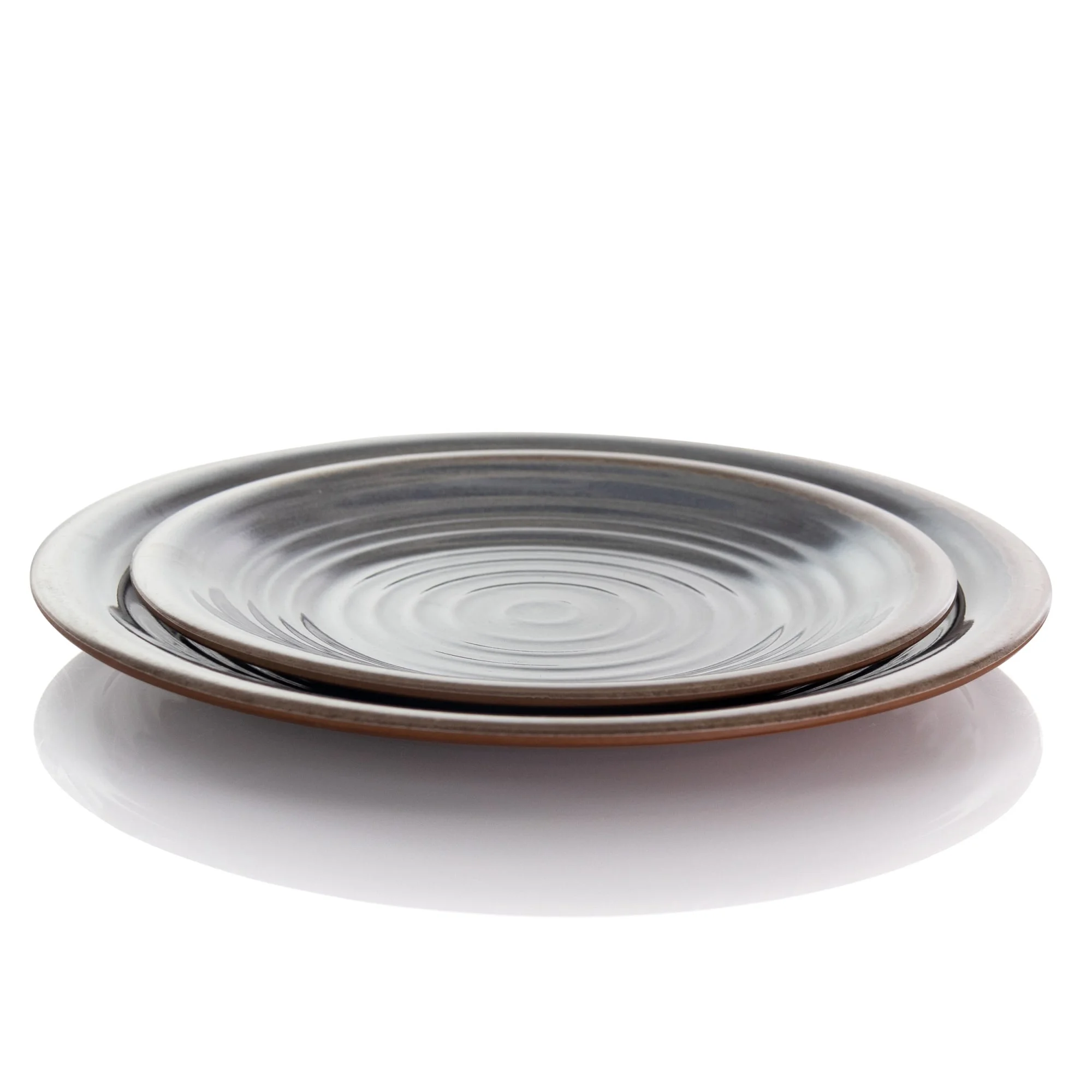 Elama Stone Oak 12 Piece Lightweight Melamine Dinnerware Set in Black