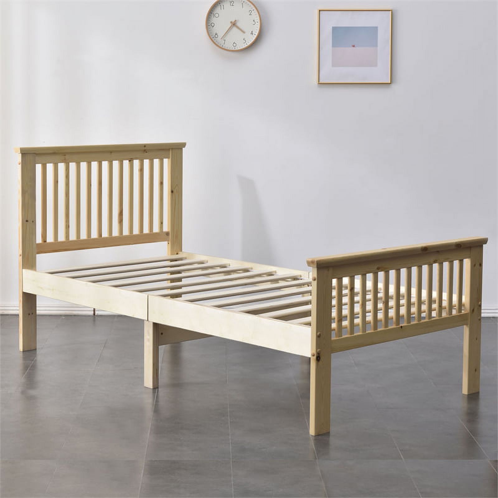 Home Square 2-Piece Set with 4-Drawer Chest Dresser and Pine Twin Bed in Natural