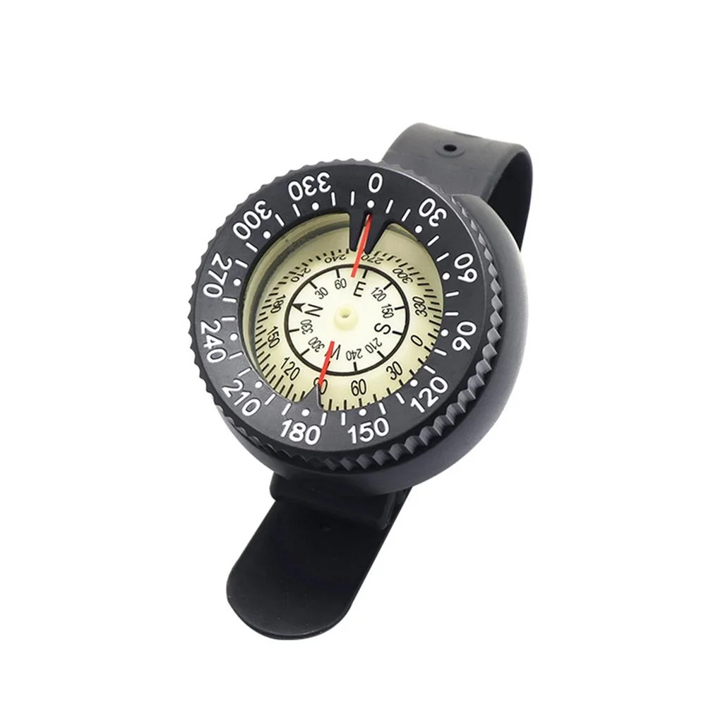 Occkic 164ft diving compass underwater cave camping compass with wrist strap diving watch, Black