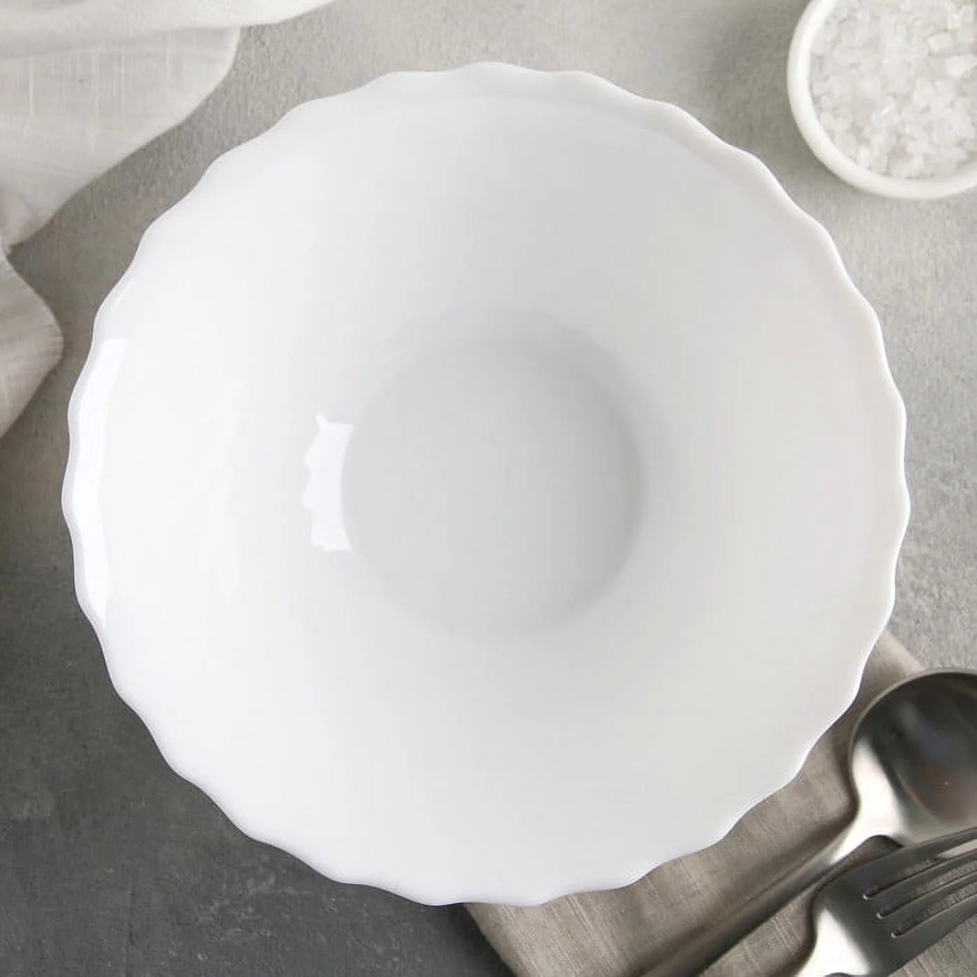 Luminarc Trianon White Glass Salad Bowl 24 cm
