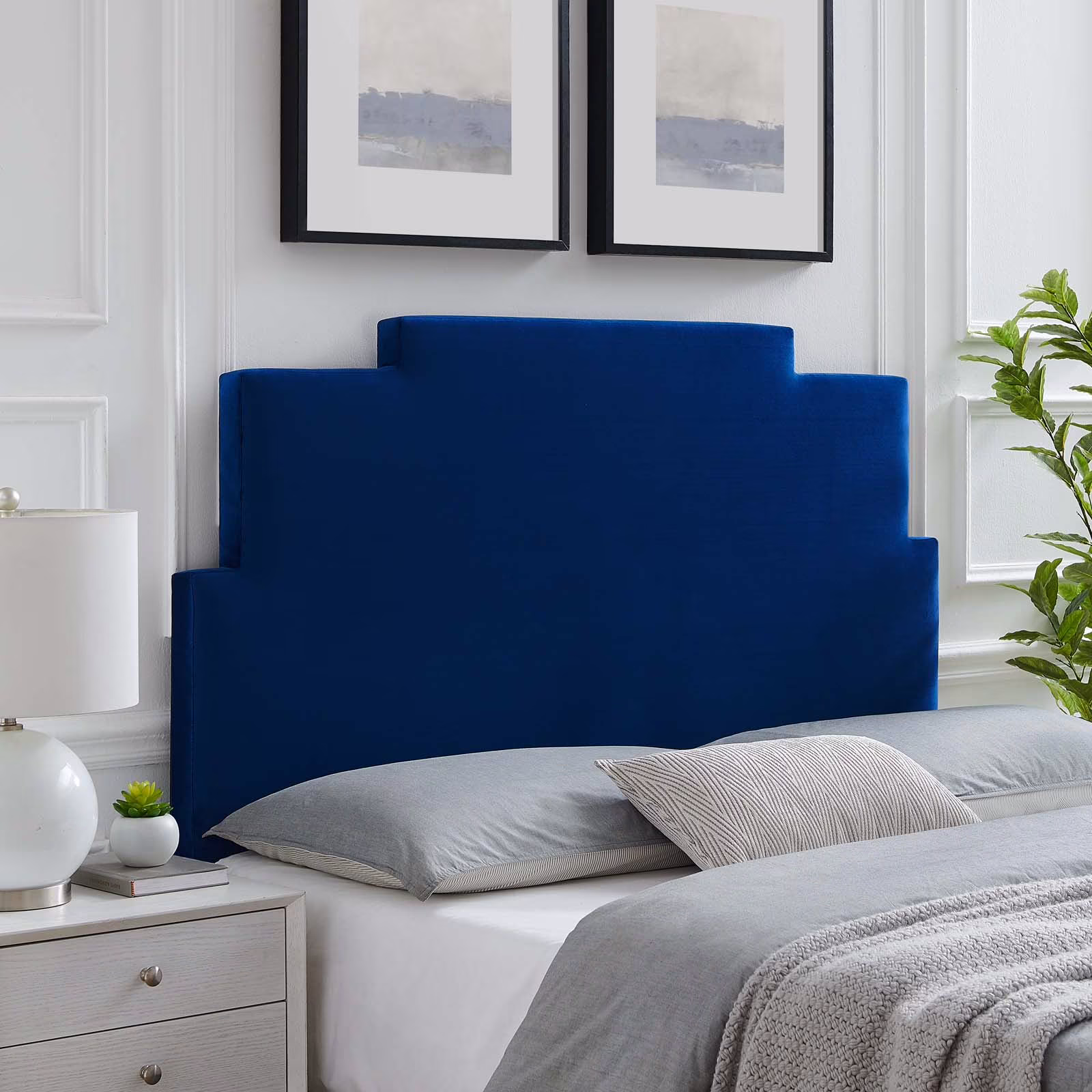 Modway Kasia Performance Velvet King/California King Headboard in Navy
