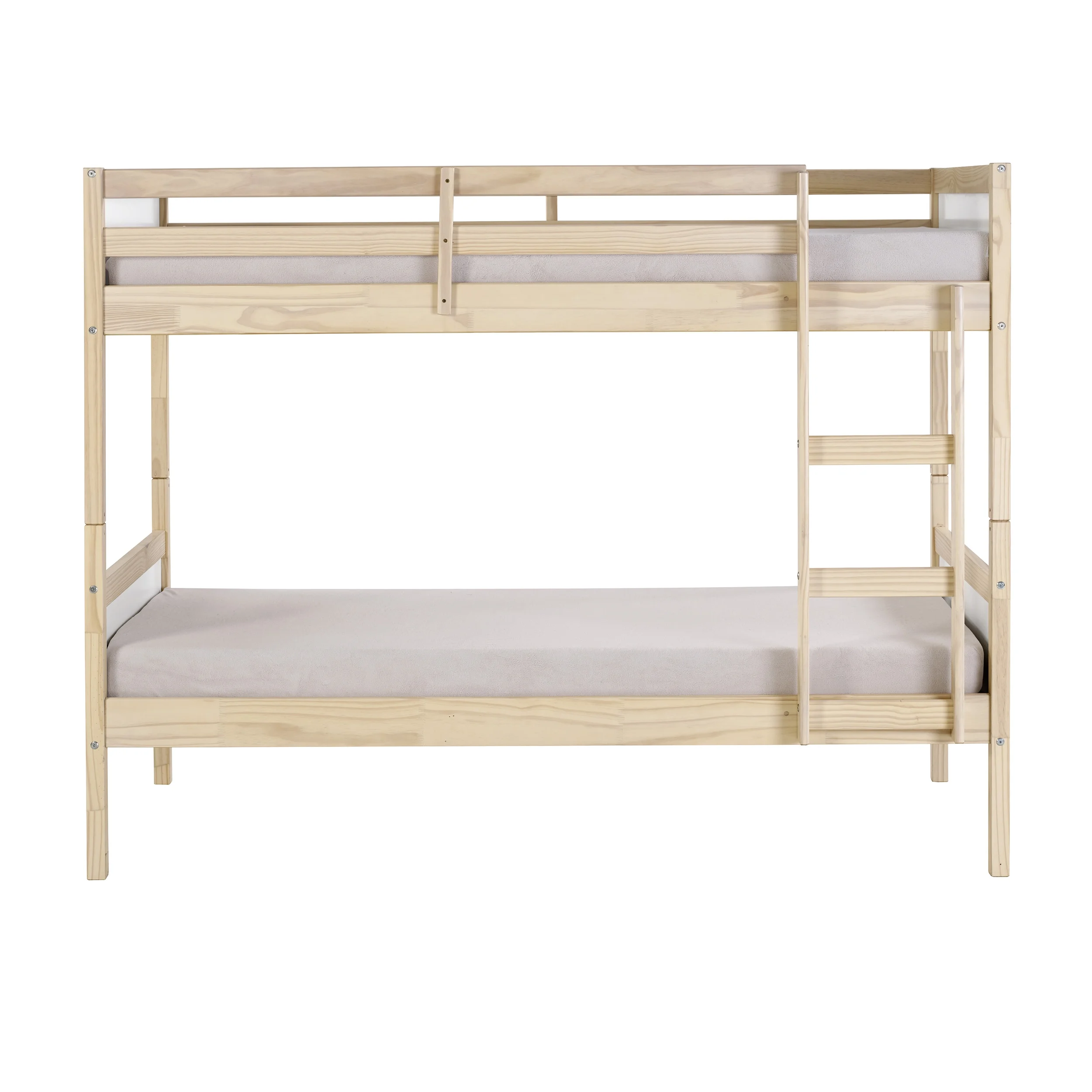 Alaterre Pine Bunk Bed, Twin-Over-Twin, Beige/White