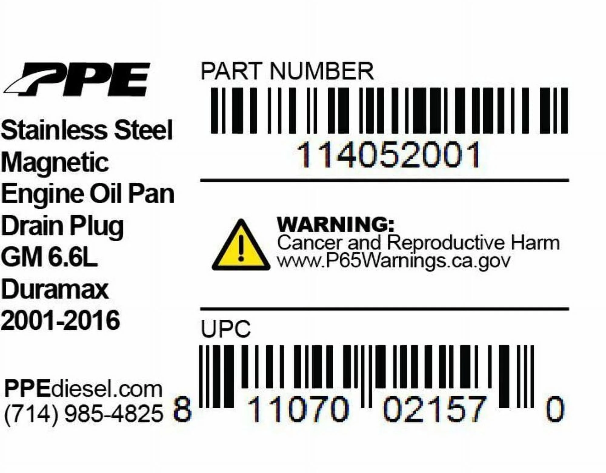 PPE Magnetic Drain Plug ( GM 6.6L Duramax)