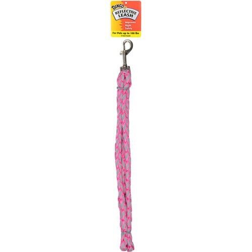 Pet Nation Pink Braided Reflective Safety Leash, 5 Foot
