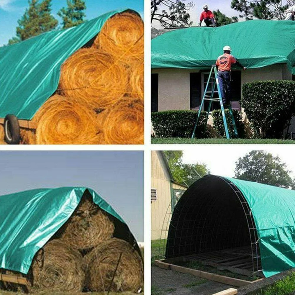 No piercing Tarp Cover Blue / Orange Heavy Duty Thick Material, Waterproof, Great for Tarpaulin Canopy Tent, Boat, RV or Pool Cover