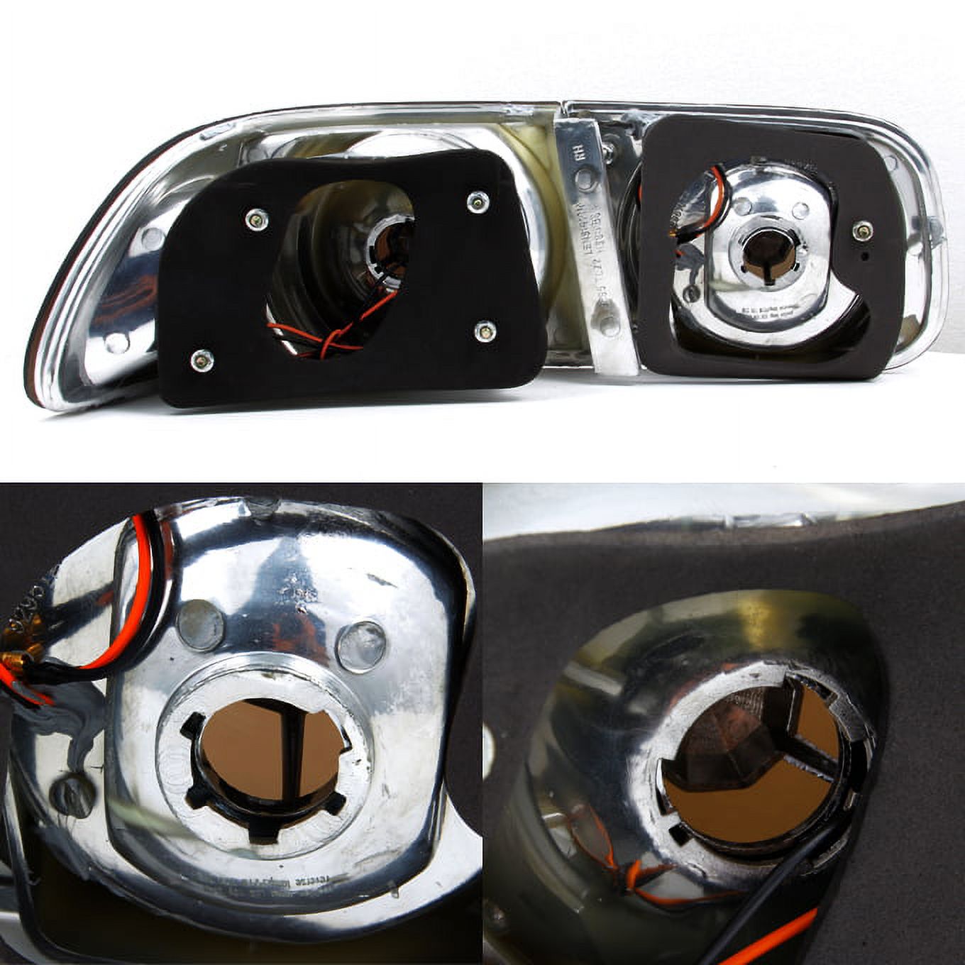 AKKON - For Honda Civic 2Dr Coupe 4Dr Sedan Smoke LED Ring Style Tail Lights Tail Lamps Replacement Pair Set