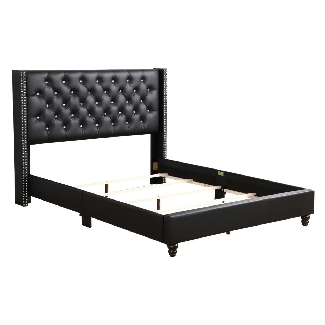 Home Furnitue Julie Black Full Upholstered Panel Bed
