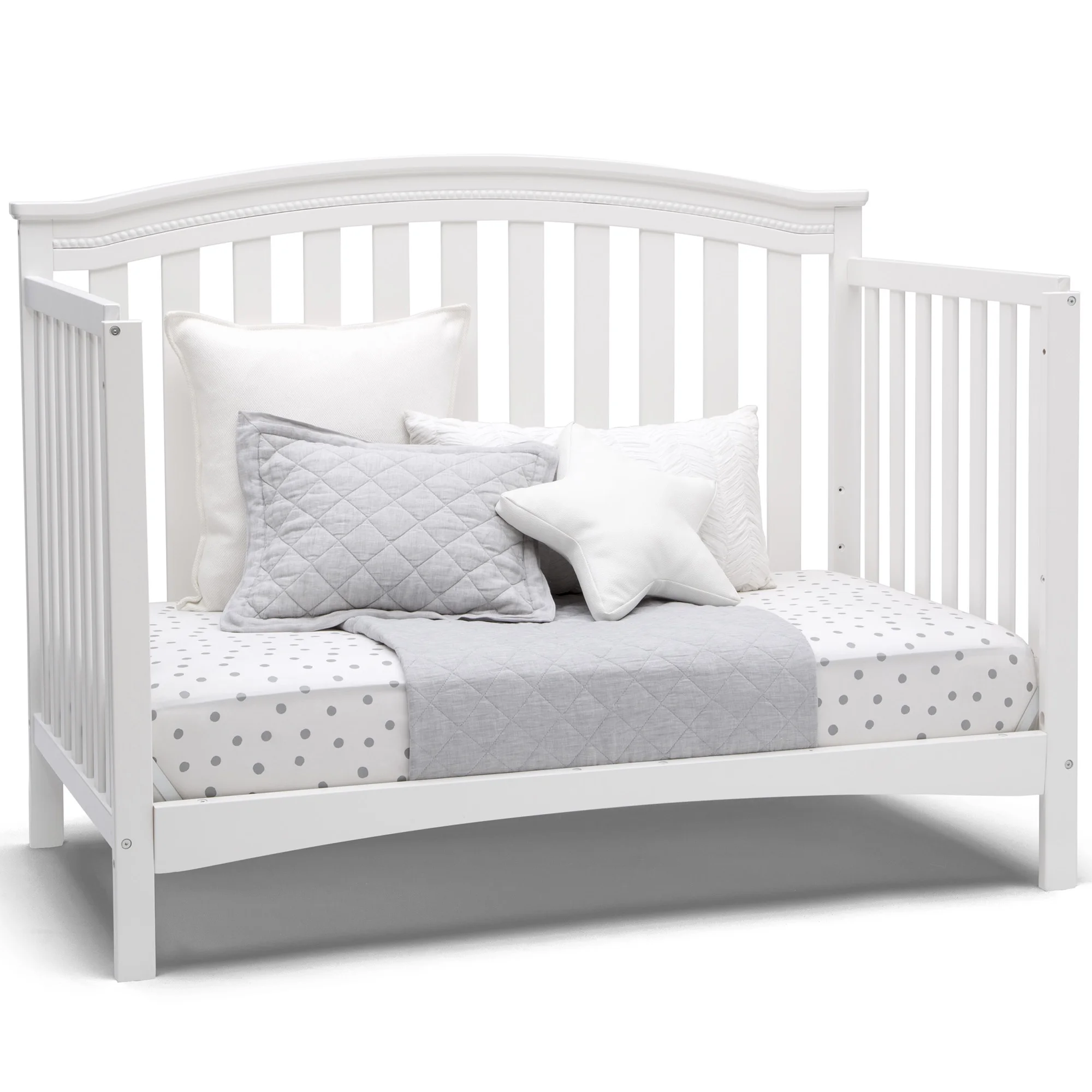 Delta Children Waverly 6-in-1 Convertible Baby Crib, Bianca White
