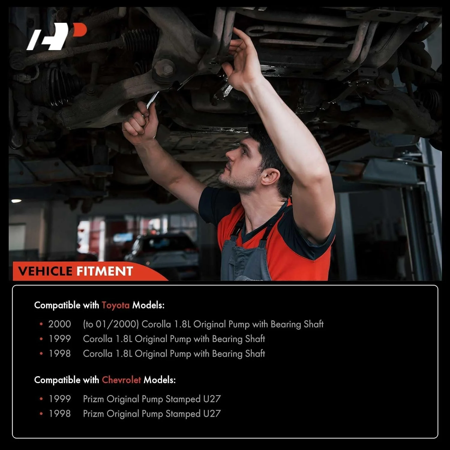 A-Premium Power Steering Pump Replacement for Toyota Corolla Chevrolet Prizm 1998-2000 I4 1.8L