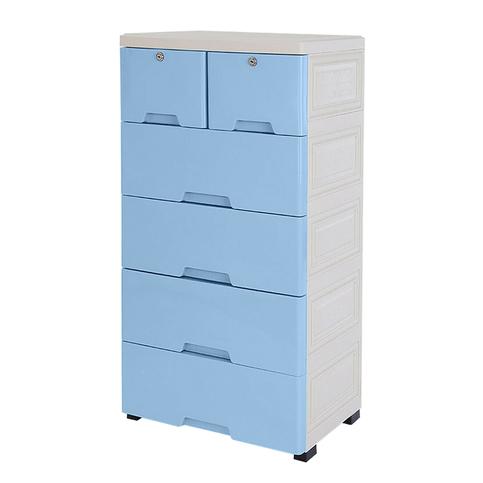 6 Drawer Storage Cart with Wheel Plastic Dresser Storage Tower for Home Office Bedroom
