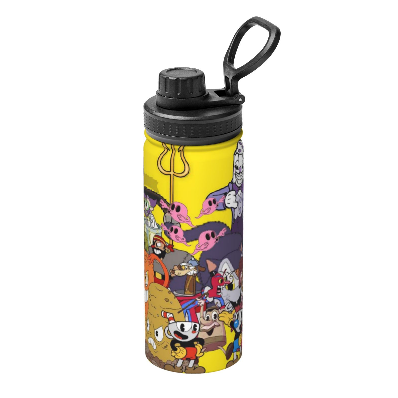 Bosses Cuphead Sports Insulated Water Bottles Kettle Stainless Steel Portable Cup18OZ For Travel Gym School